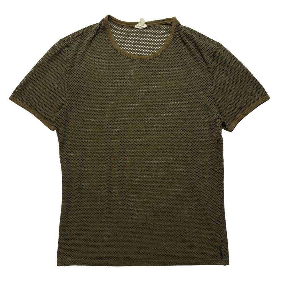 VTG 90’s Calvin Klein Fishermen’s Knit Mesh Open Weave Shirt Men’s M Green